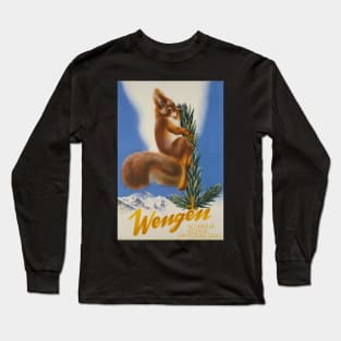 Wengen,Switzerland,Ski Poster Long Sleeve T-Shirt